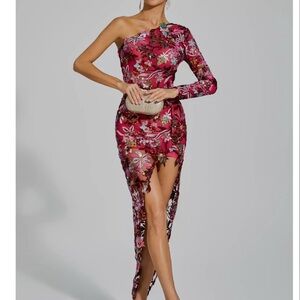 Floral One-Shoulder Dress
